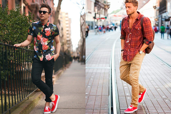 Красные кроссовки: с чем носить в мужском и женском гардеробе